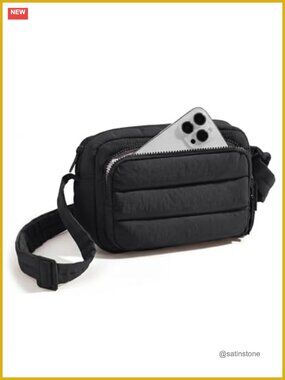 Puffer Crossbody Bag RFID Blocking Card Slots Small Nylon Purse Travel Handbag